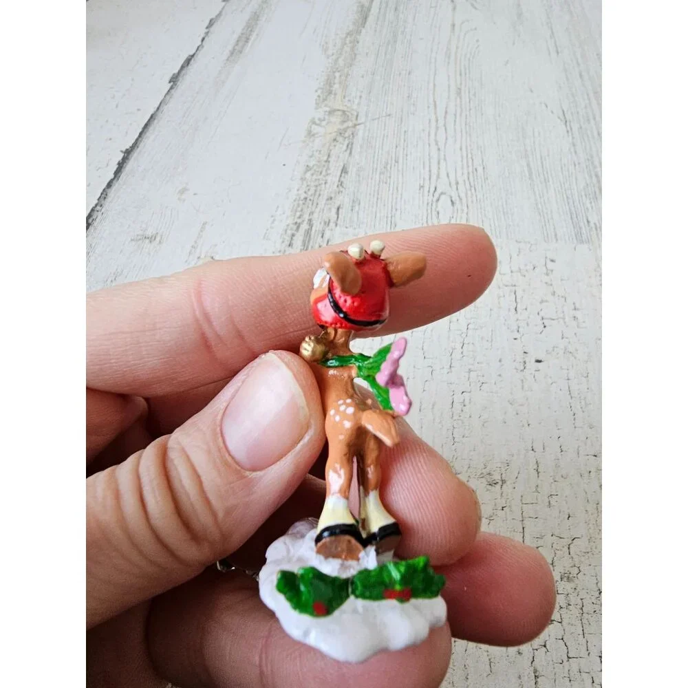 Enesco Prince mini pewter reindeer deer North Pole village figurine vintage zimi